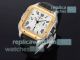 Swiss Copy Cartier Santos De Cartier Silver Face Gold Bezel 7750 Watch (2)_th.jpg